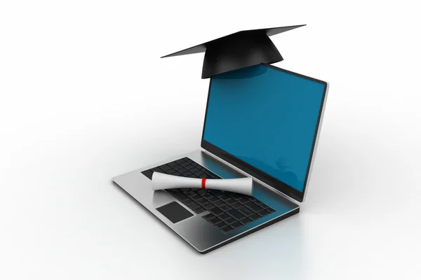 Graduation hat and Diploma — Stock Photo, Image