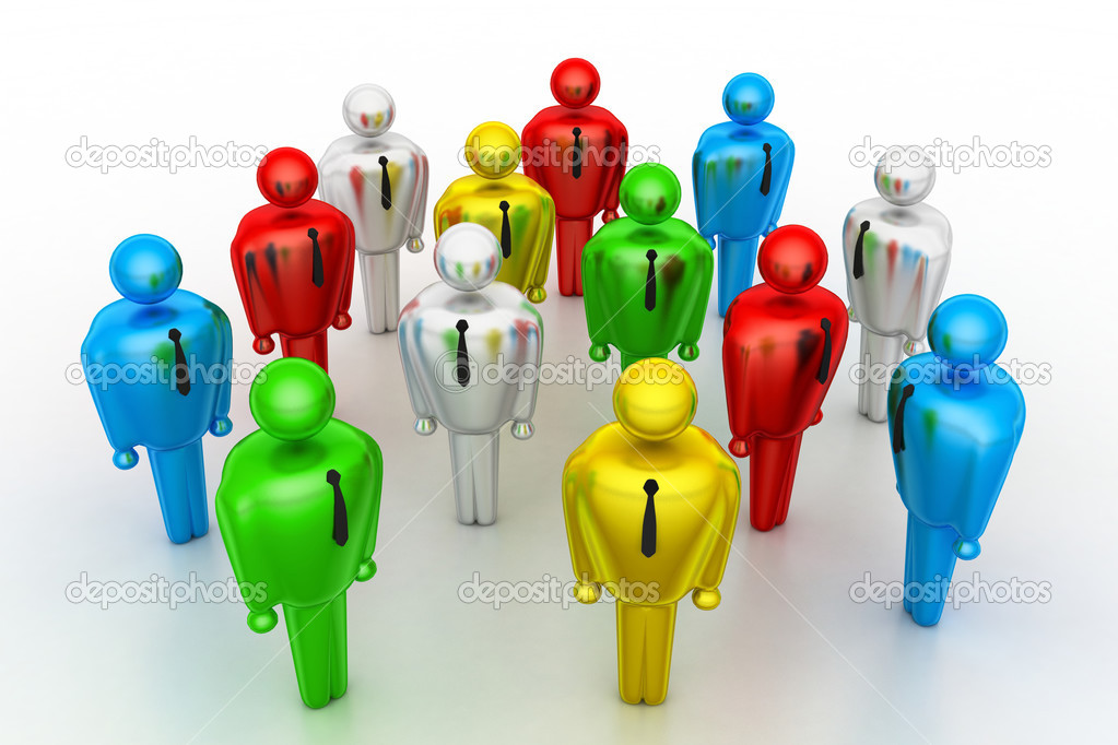 gruppo di persone colorate stilizzate — Foto Stock ...