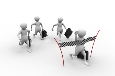 Bitiş çizgisini ulaşan iş adamı