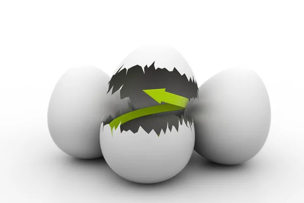 Business graph with open egg — Stock Photo, Image