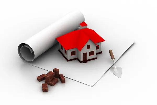 Plan With House — Stock Photo, Image