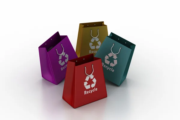 Boodschappentas met recycle symbool — Stockfoto