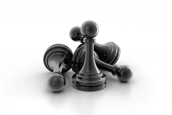Black pawn isolated on white colour — Stock Photo, Image