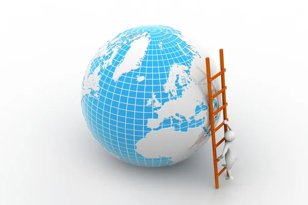 Earth globe and ladder — Stock Photo, Image