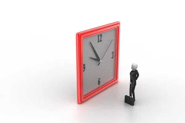 3d man watching the clock — Stock Photo, Image