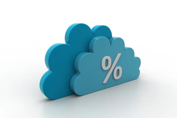 Percentage sign in cloud — Stock Photo, Image