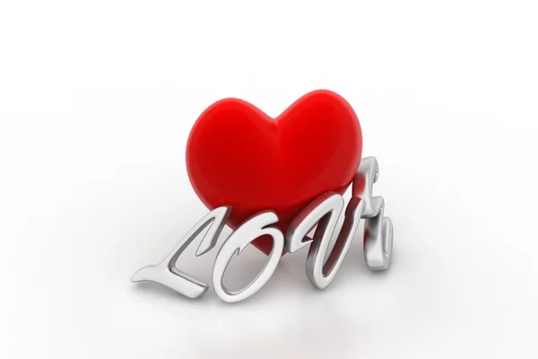 Coração de amor vermelho, conceito dia dos namorados — Fotografia de Stock