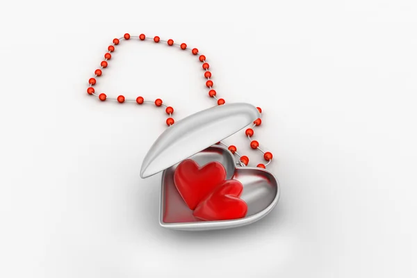 Rode liefde hart, de dag van Valentijnskaarten concept — Stockfoto