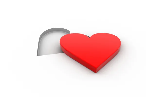 Heart sign cutting in white — Stock Photo, Image