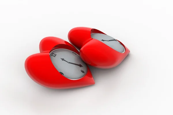 Reloj con corazones — Foto de Stock