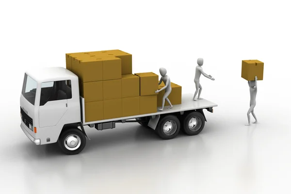 Lastkraftwagen im Güterverkehr Stockbild