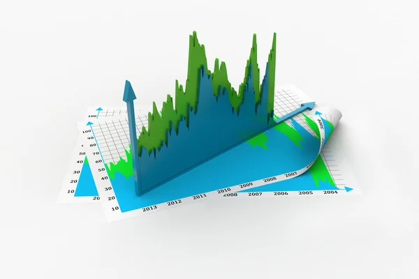 Gráfico e gráfico de crescimento empresarial — Fotografia de Stock