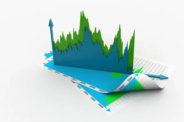 Business growth graph and chart — Stock Photo, Image