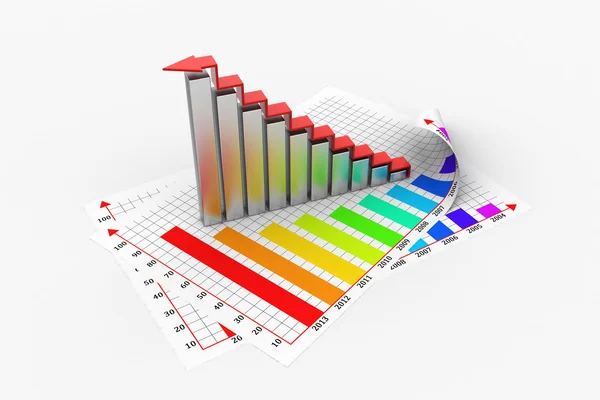 Diagram över företagstillväxt och diagram — Stockfoto