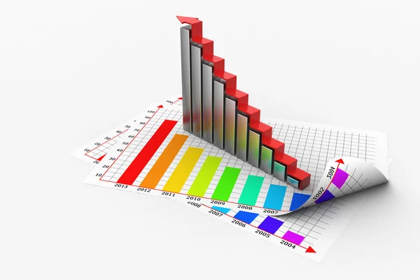 Business growth graph and chart — Stock Photo, Image