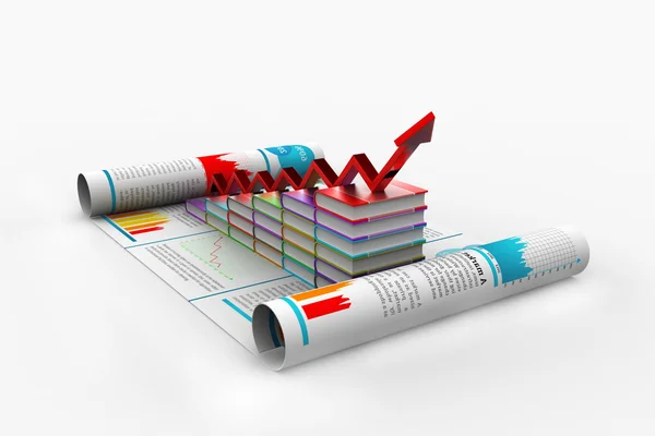 Geschäftsdiagramm und Registerbücher — Stockfoto