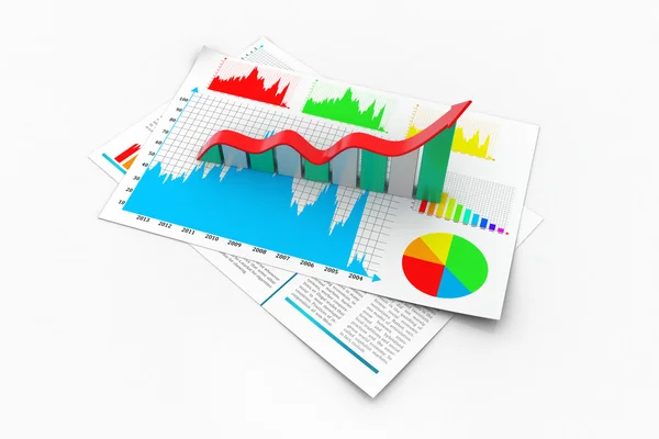 Rapporto aziendale e grafico della crescita — Foto Stock