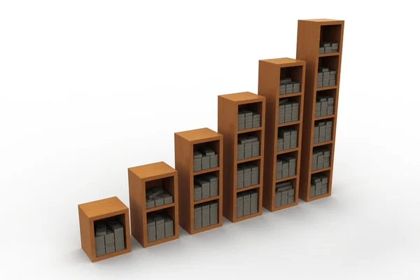 Books on a wooden shelf — Stock Photo, Image