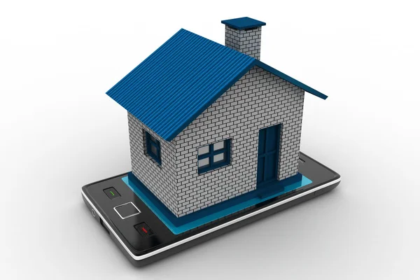 Home with smart phone — Stock Photo, Image