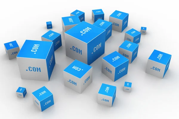 Dot com-Domäne in Cubes — Stockfoto