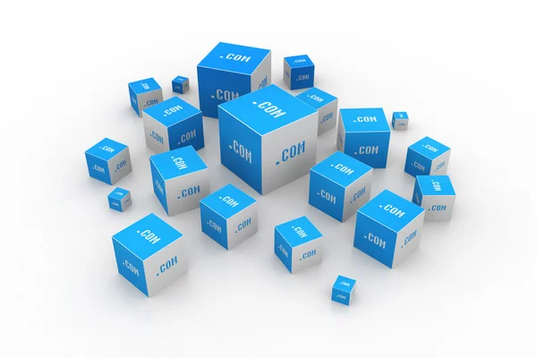 Dot com domain in cubes — Stock Photo, Image