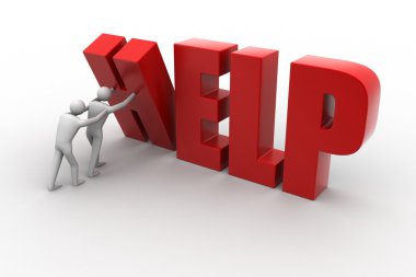 3D insanlar ile Yardım metni