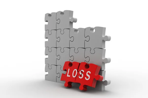 Loss in puzzle piece — Stock Photo, Image