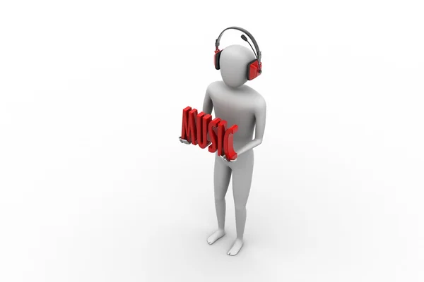 Realistische Kopfhörer mit Musiktext — Stockfoto