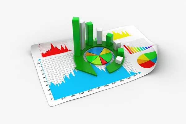 Business graph and documents — Stock Photo, Image