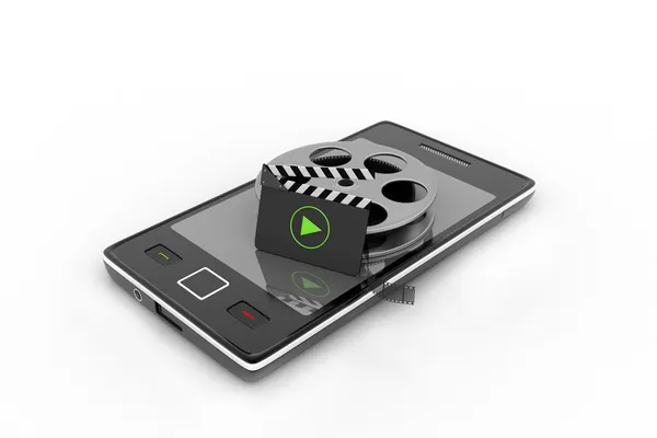 Smart phone with reel — Stock Photo, Image