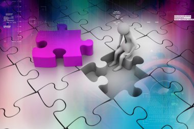 Ekonomi kavramı: kırmızı bulmaca parçası üzerinde risk