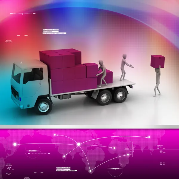 Vervoer vrachtwagens in vracht levering — Stockfoto