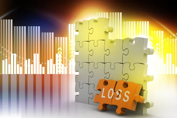 Loss in puzzle piece — Stock Photo, Image