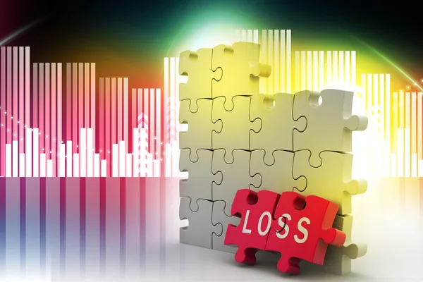 Loss in puzzle piece — Stock Photo, Image