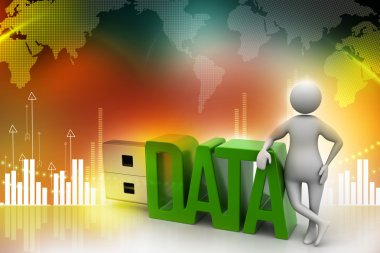 USB flash sürücü ile ayakta işadamı