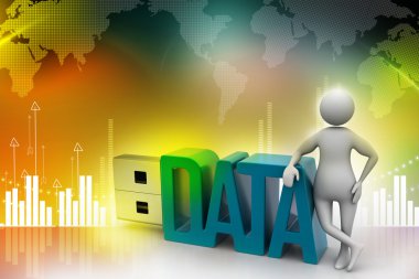 USB flash sürücü ile ayakta işadamı