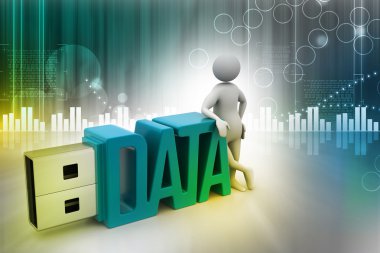 USB flash sürücü ile ayakta işadamı