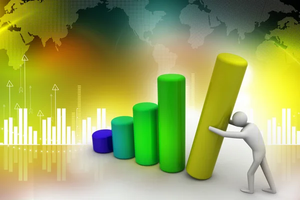 Företag man driver graph-diagram — Stockfoto