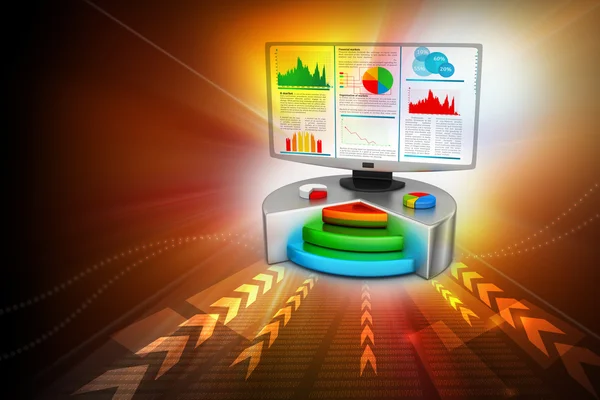 Diagrammet visar bildskärmen — Stockfoto