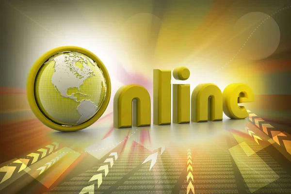 On-line illustration with globe. — Stock Photo, Image