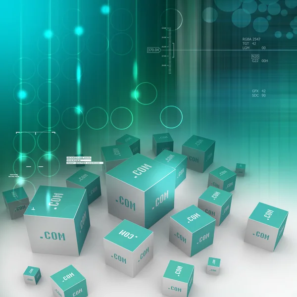 Dot com domain in cubes — Stock Photo, Image