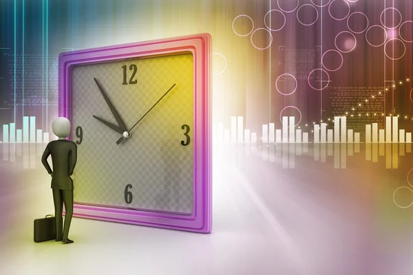 3d man watching the clock — Stock Photo, Image