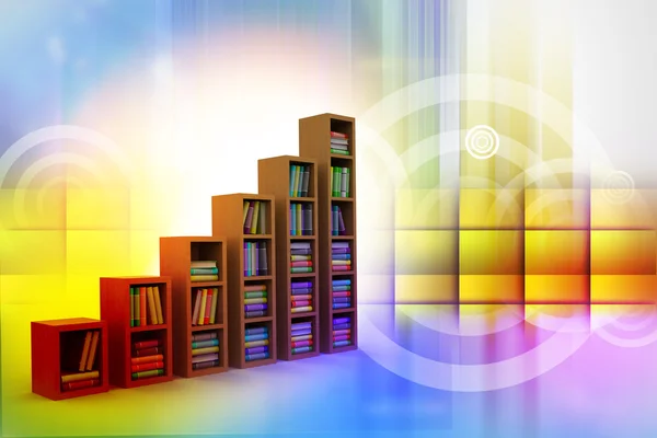 Books on a wooden shelf — Stock Photo, Image