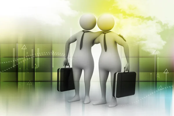 Two business people with briefcase — Stock Photo, Image