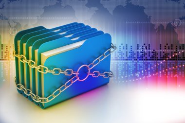 Zincirler tarafından kilitli klasörü