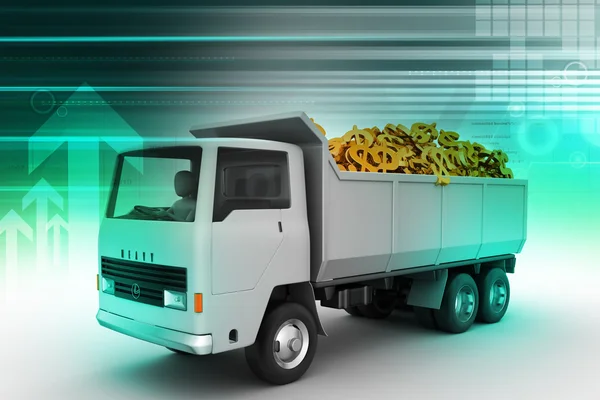 Truck with Dollar money — Stock Photo, Image