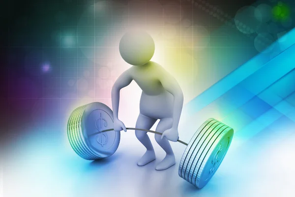 3d man lifting weights — Stock Photo, Image