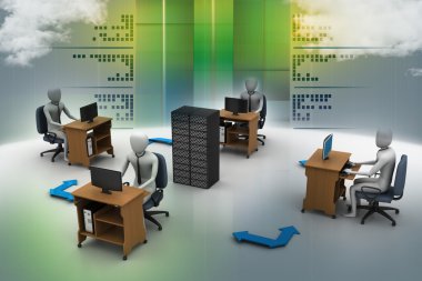 sunucusu ile ağ insanlar