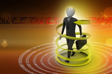 3D adam iş başarı kavramı