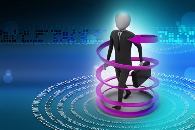 3D adam iş başarı kavramı